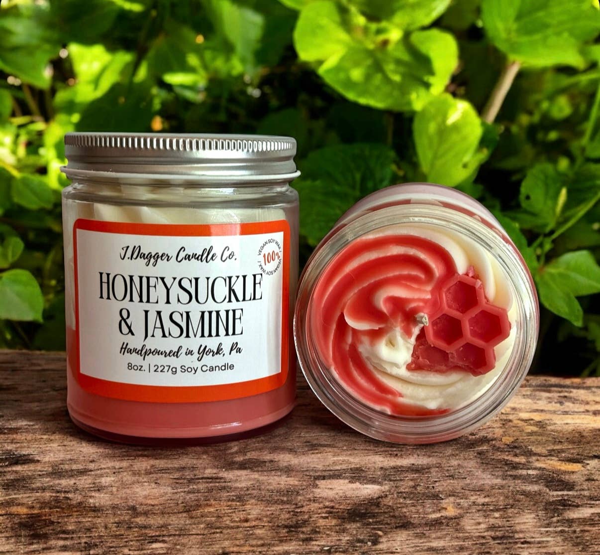 8oz. Honeysuckle & Jasmine Soy Dessert Candle